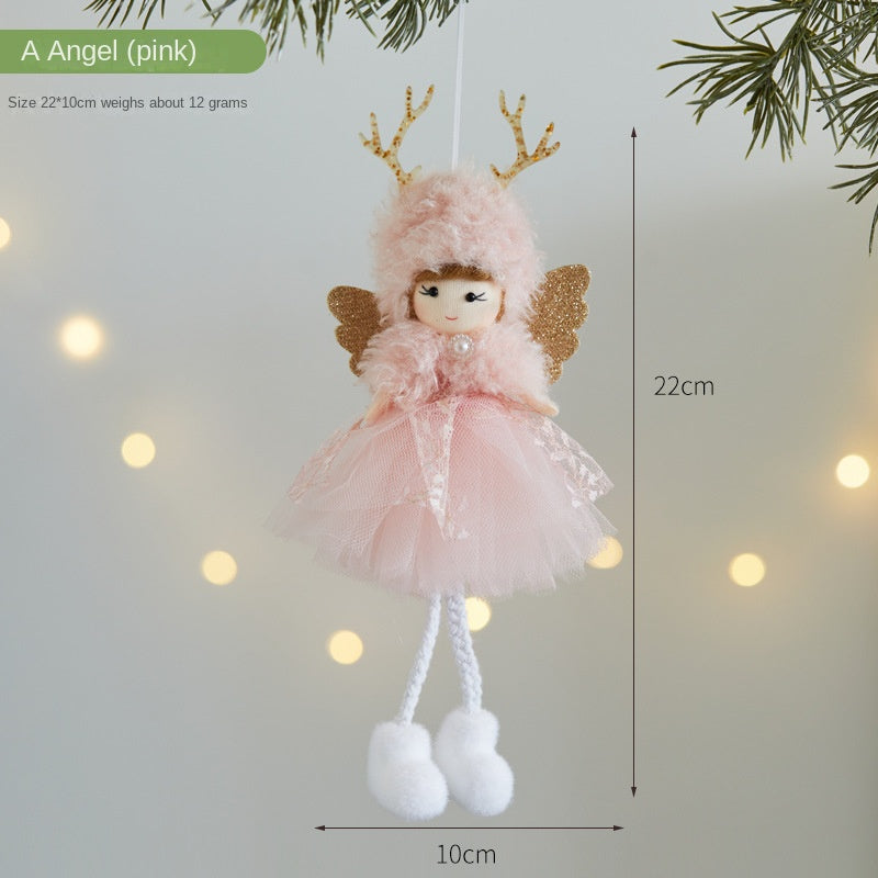 Cute Pink Angel Christmas Tree Ornament for Holiday Decoration and Scene Arrangement
