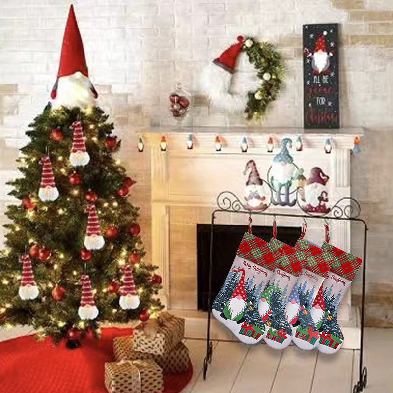 Christmas Decorations Christmas Tree Pendants Christmas Socks Decorations Cartoon Christmas Faceless Old Man Gift Bag