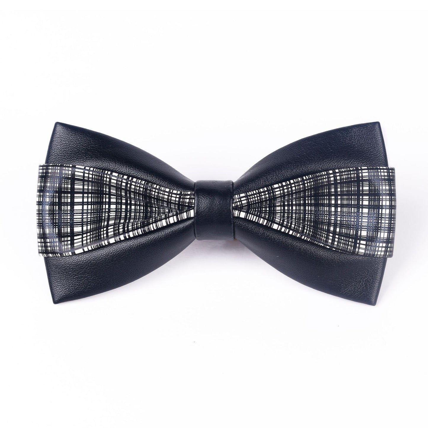 Men's Leather Bow Tie Colorblock PU Bow Tie Contrast Color Panda Animal Print Bow Tie Groom Bow Tie