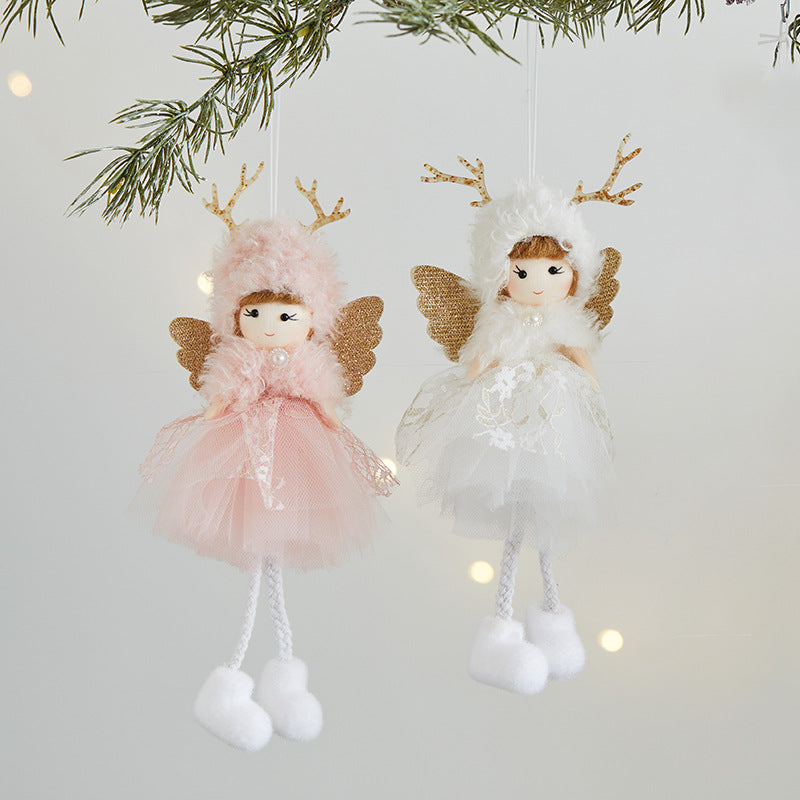 Cute Pink Angel Christmas Tree Ornament for Holiday Decoration and Scene Arrangement