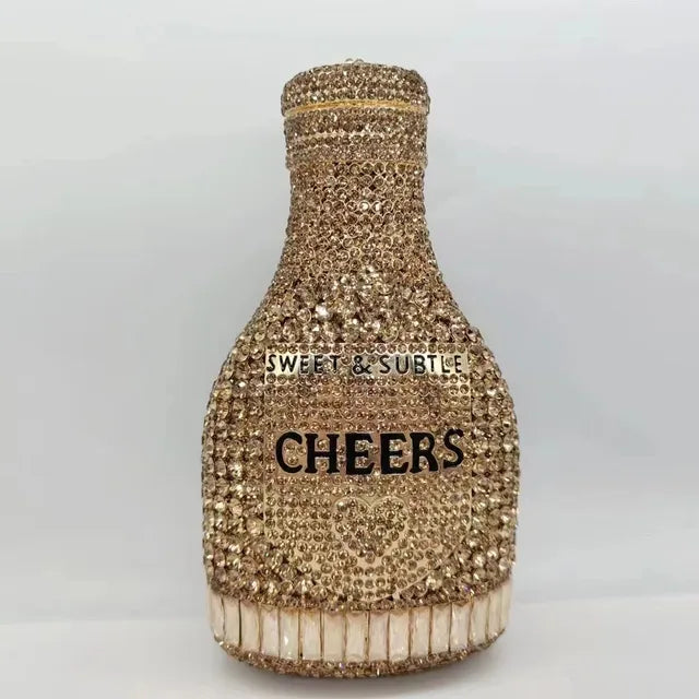 Women Bottle  Crystal Evening Bag Lady Diamond Wedding Bridal Purses Female Rhinestone Party Prom Clutches Bags
