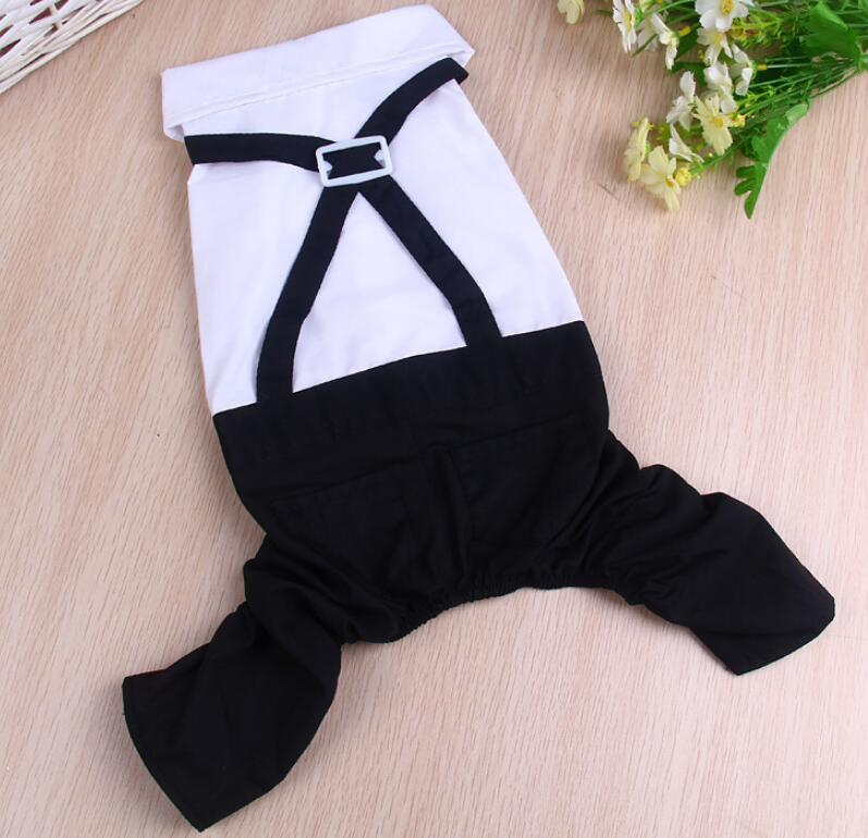 Pet Costumes Handsome Dog Rompers Clothing Formal Dog Jumpsuit with Bow Tie Groom Tuxedo