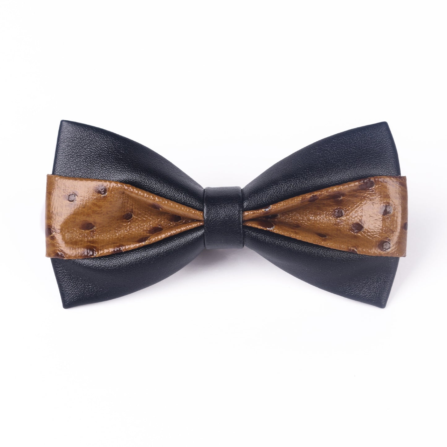 Men's Leather Bow Tie Colorblock PU Bow Tie Contrast Color Panda Animal Print Bow Tie Groom Bow Tie