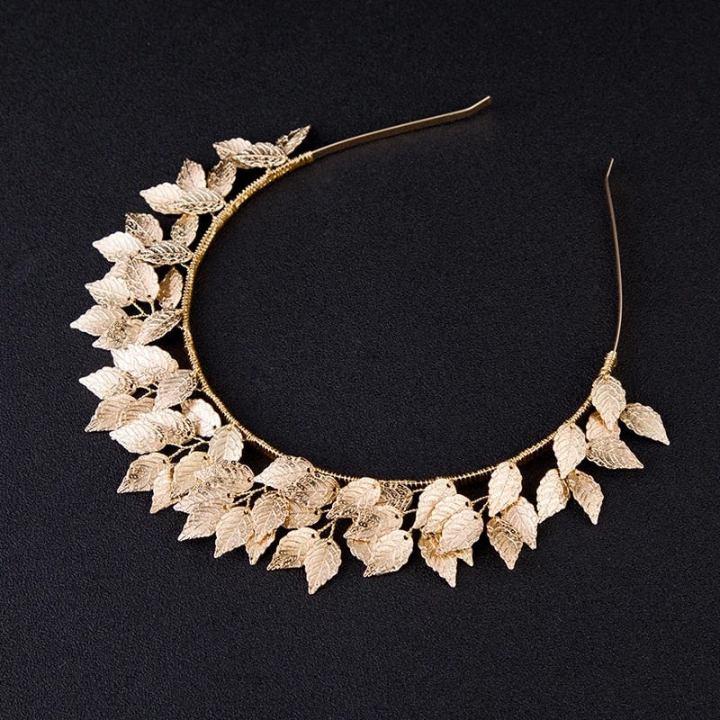 Baroque Gold Flower Leaves Crystal Bridal Crowns for Wedding Hair Accessories New Simulated Pearl Crowns Tiaras Diadem Headbands