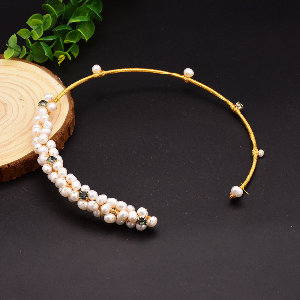 Original design handmade natural freshwater pearl Elegant choker necklace for Women Bridal wedding jewelry
