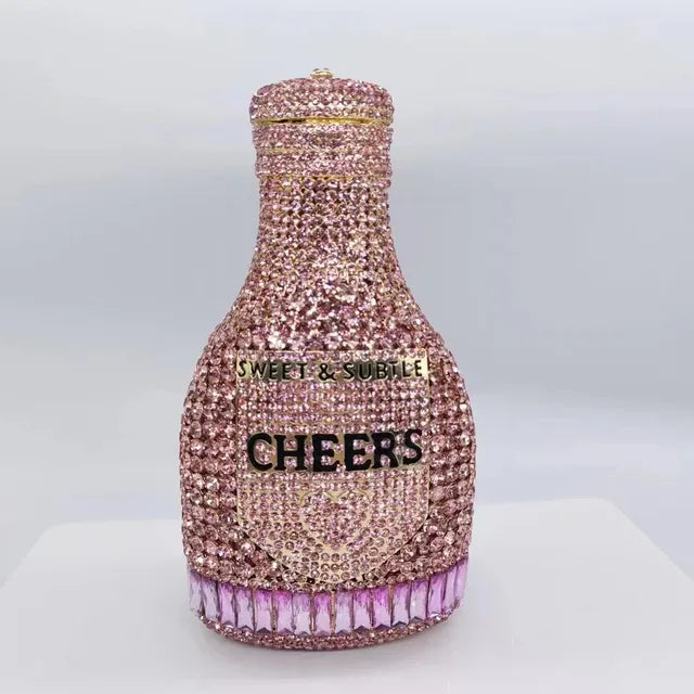 Women Bottle  Crystal Evening Bag Lady Diamond Wedding Bridal Purses Female Rhinestone Party Prom Clutches Bags