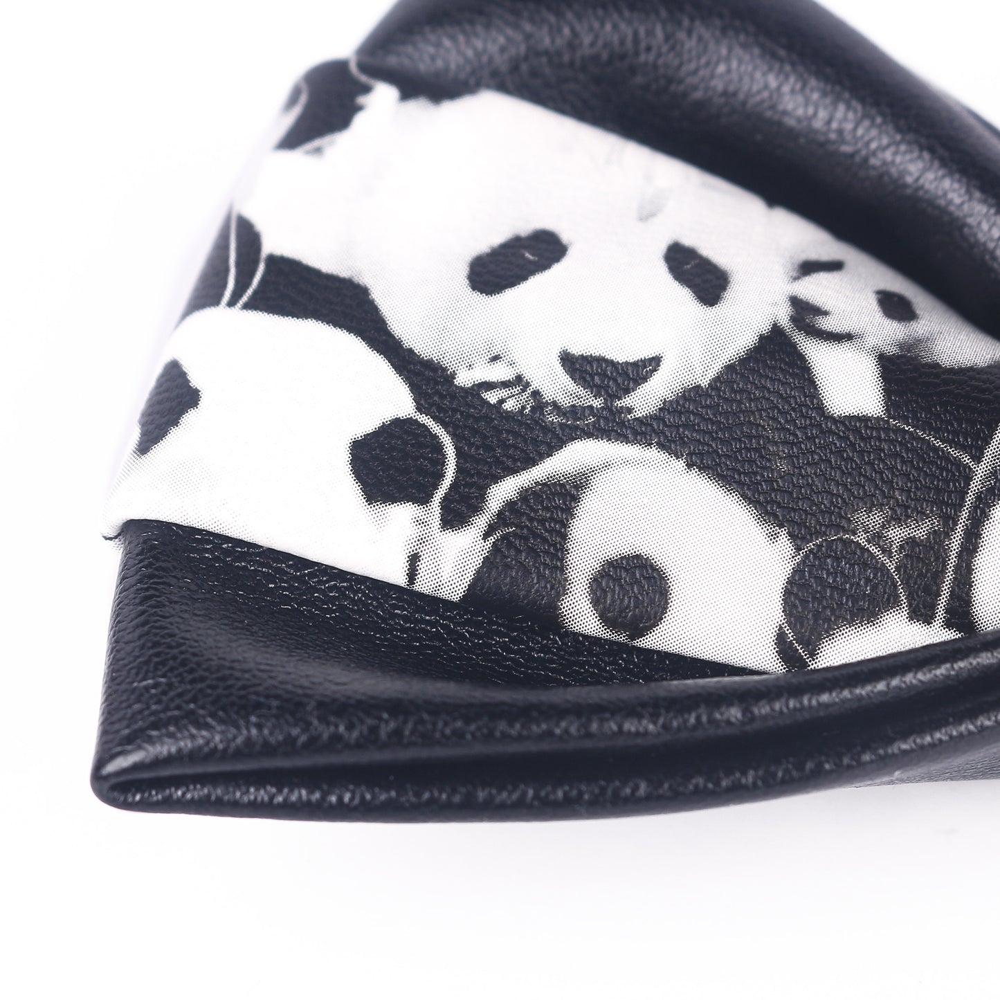Men's Leather Bow Tie Colorblock PU Bow Tie Contrast Color Panda Animal Print Bow Tie Groom Bow Tie