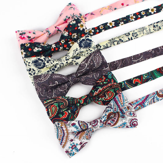 Cotton Bow Tie Men's Bow Color Wedding Party Groom Groomsmen Casual Bow Tie