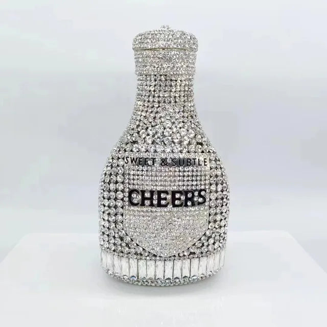 Women Bottle  Crystal Evening Bag Lady Diamond Wedding Bridal Purses Female Rhinestone Party Prom Clutches Bags
