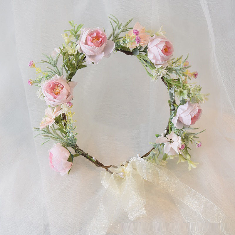 Mori Flower Bridal headdress garland modeling headdress photo wedding dress hair accessories Bridesmaid accessories holiday head