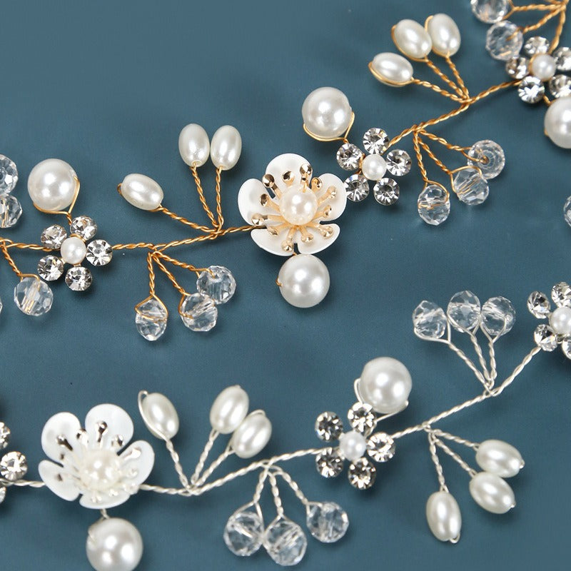 European and American Bridal Jewelry, Flower Handmade Beaded Headband, Hair Band, Wedding Dress Headwear, Hair Accessories
