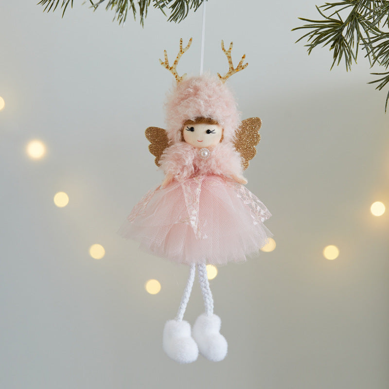 Cute Pink Angel Christmas Tree Ornament for Holiday Decoration and Scene Arrangement