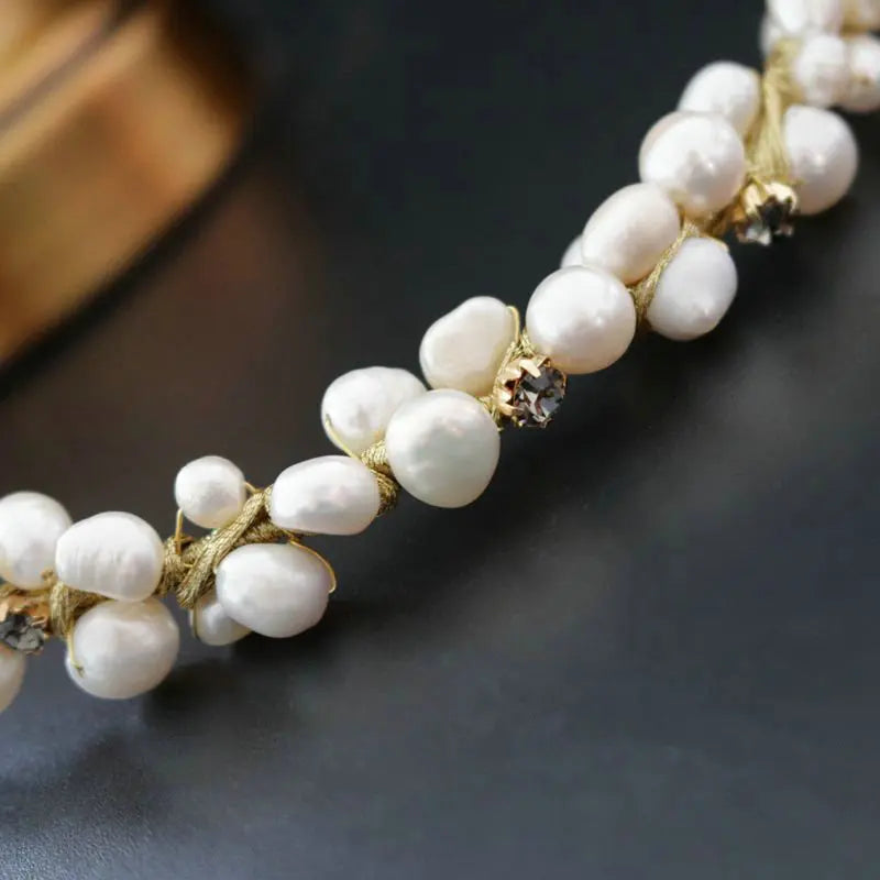 Original design handmade natural freshwater pearl Elegant choker necklace for Women Bridal wedding jewelry