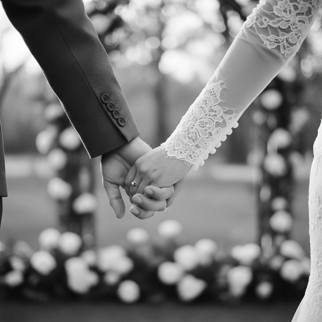 Couple's Intertwined Hands